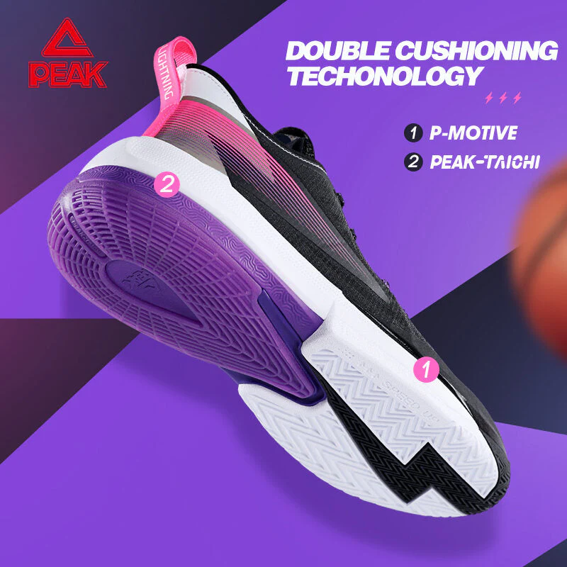 PEAK LIGHTNING Basketball Shoes Men Sneakers TAICHI series Purple - Image 8