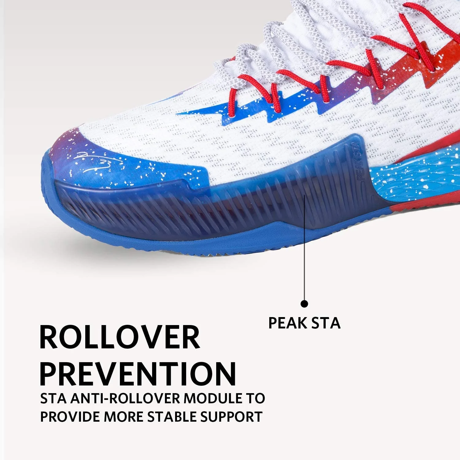 PEAK Lou Williams Basketball Shoes Men Lightning Series Blue Red EW9366A - Image 3