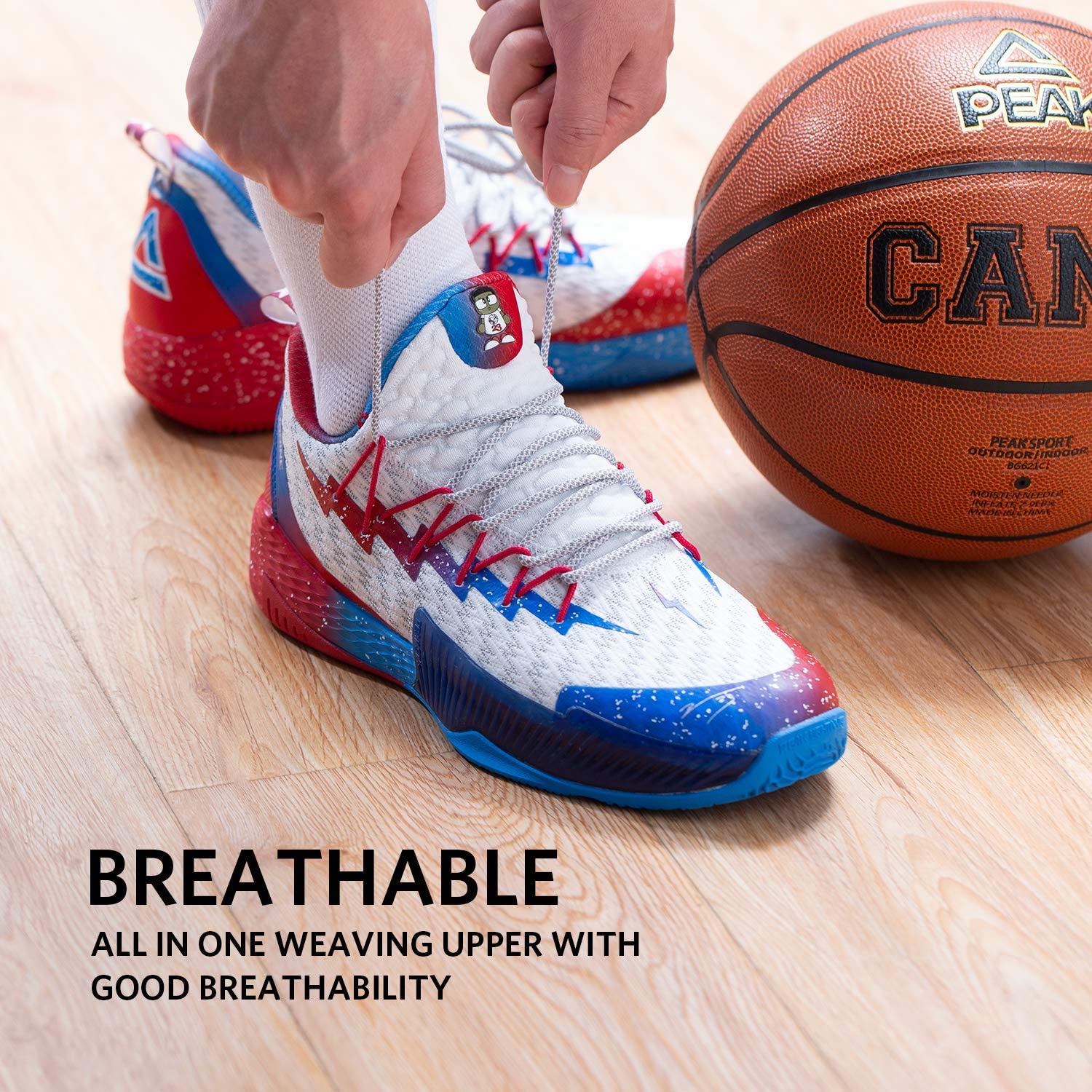PEAK Lou Williams Basketball Shoes Men Lightning Series Blue Red EW9366A - Image 6