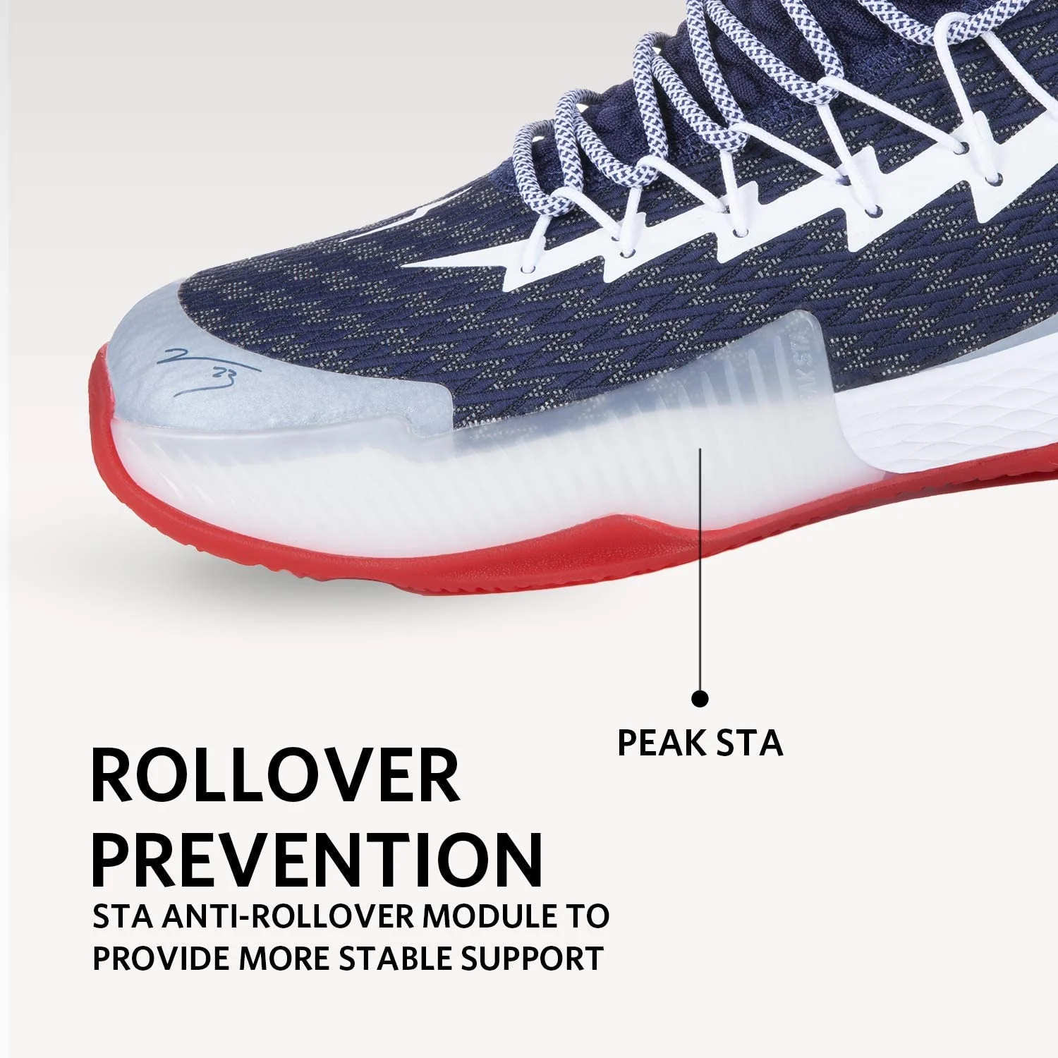 PEAK Lou Williams Basketball Shoes Men Lightning Series Navy EW9366A - Image 3