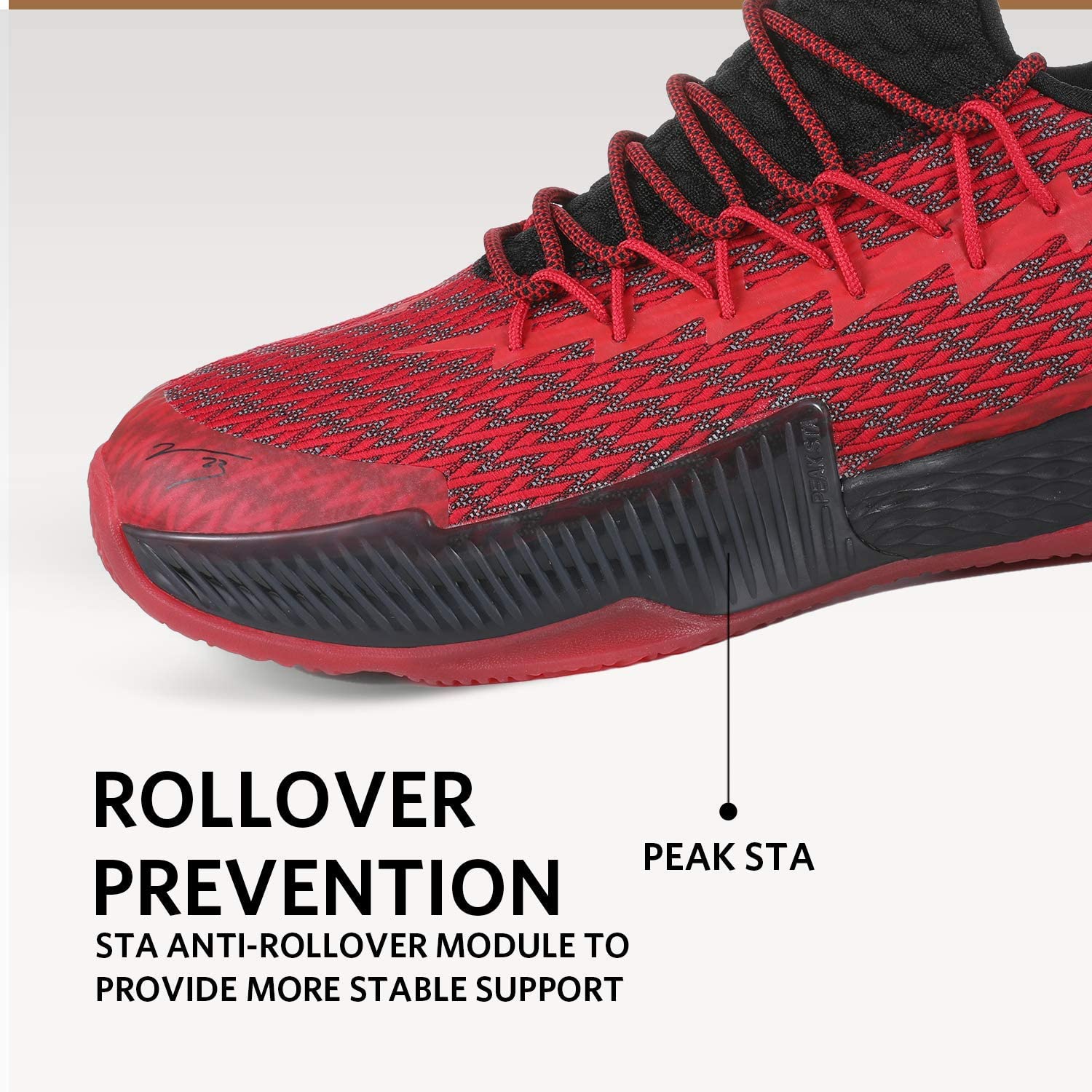 PEAK Lou Williams Basketball Shoes Men Lightning Series Red EW9366A - Image 3