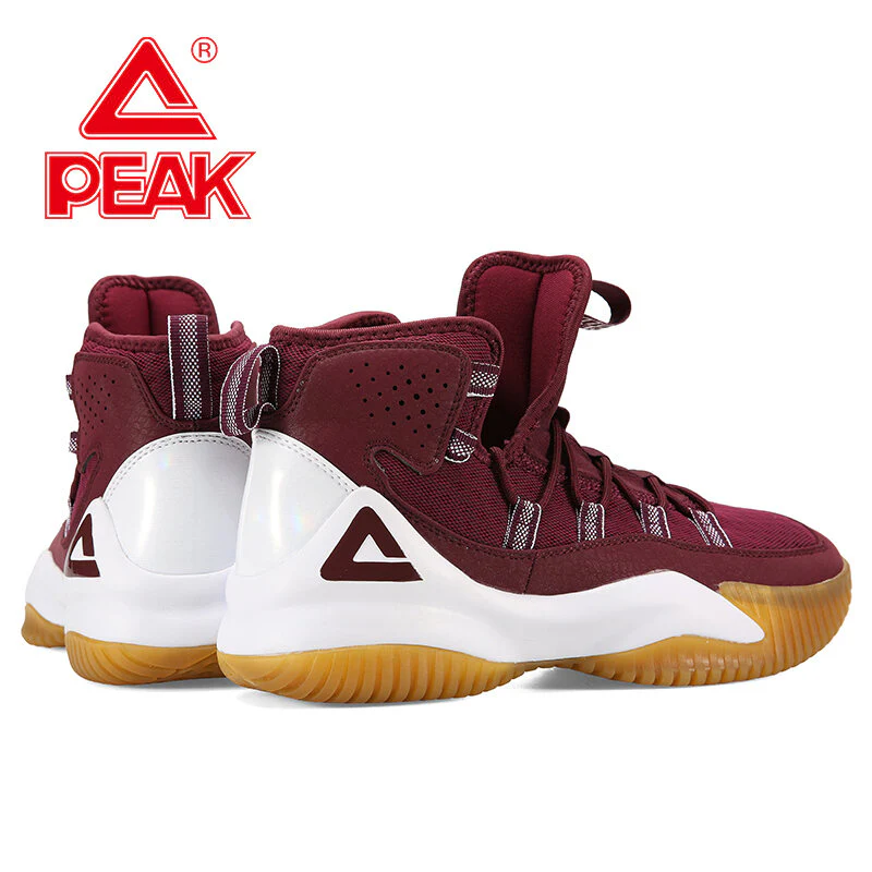 PEAK Men Court Basketball Shoes Cushioning Sneakers Burgundy DA830551 - Image 3