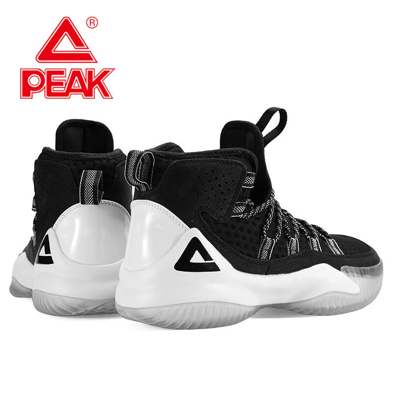 PEAK Men Court Basketball Shoes Cushioning Sneakers Black White DA830551 - Image 3