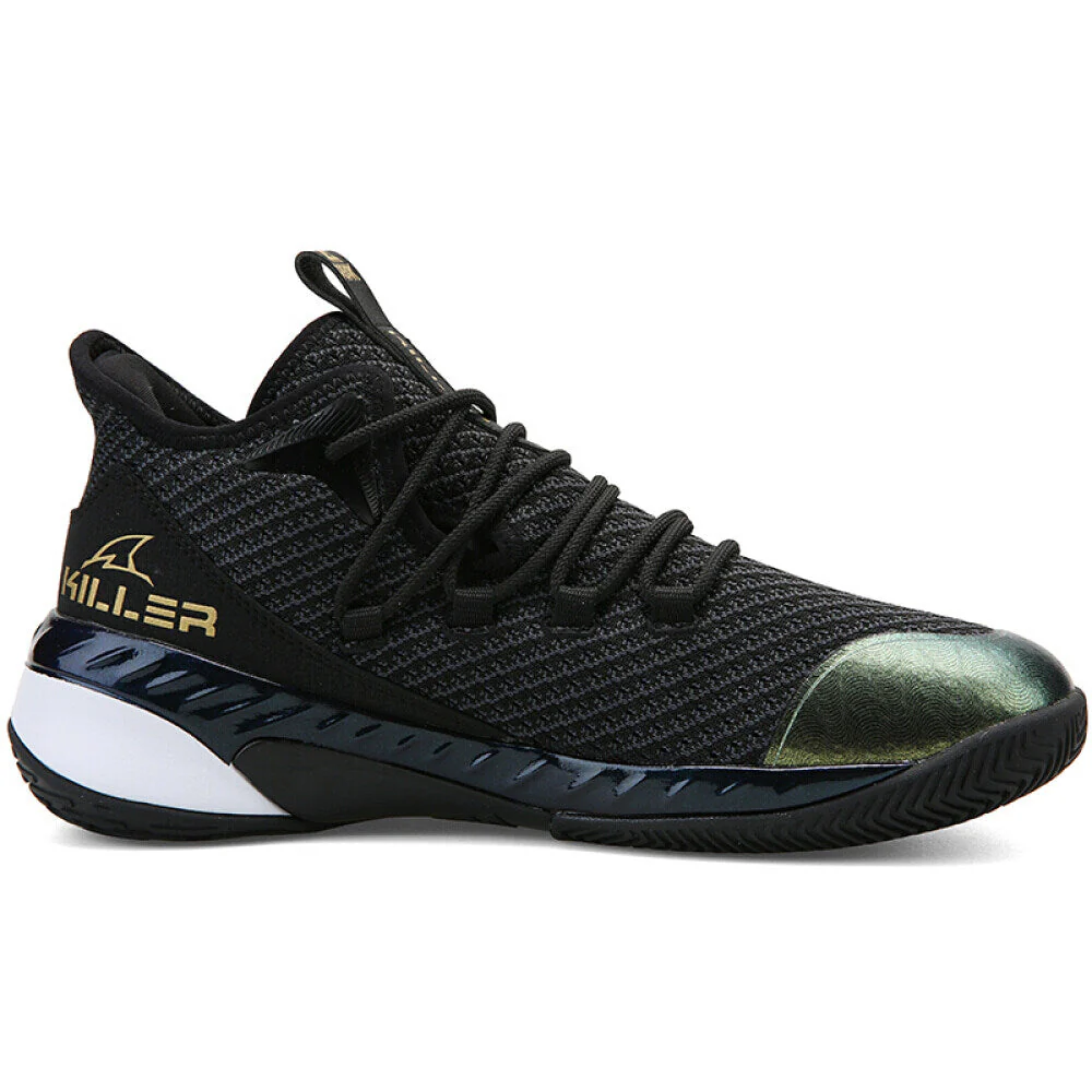 PEAK Professional Basketball Shoes Mid Sneakers Black Gold DA920231 - Image 3