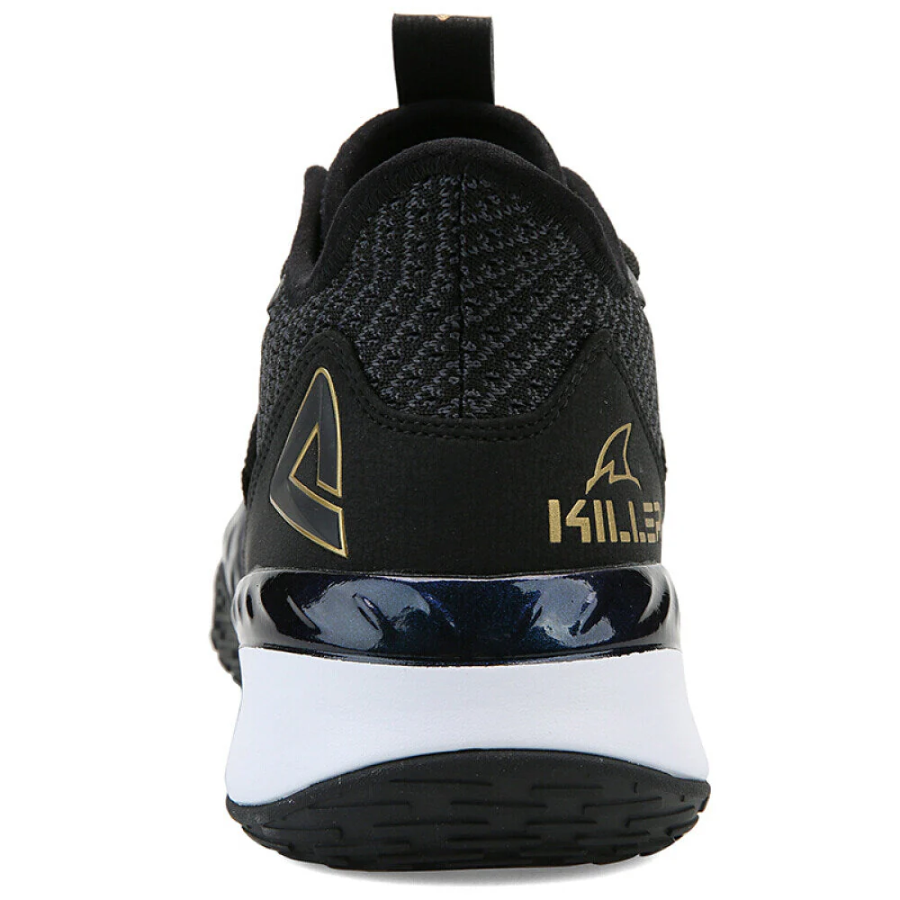 PEAK Professional Basketball Shoes Mid Sneakers Black Gold DA920231 - Image 4