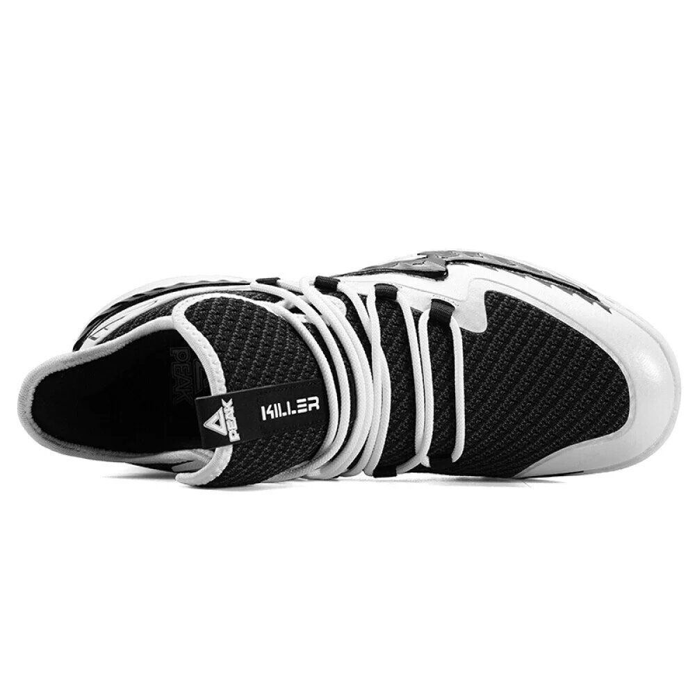 PEAK Professional Basketball Shoes Mid Sneakers White Black DA920231 - Image 5