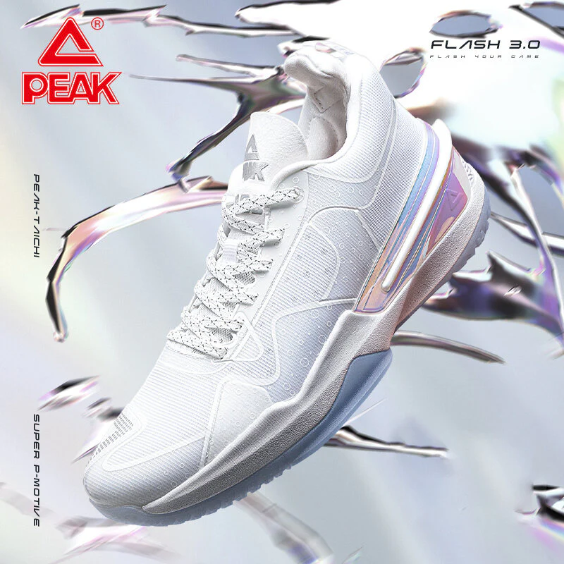 PEAK FLASH 3.0 Basketball Shoes Men TAICHI Sneakers White - Image 8